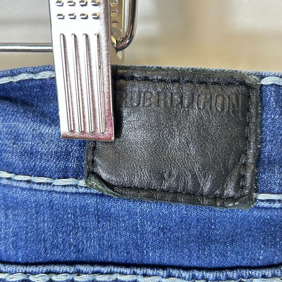 True Religion Casey Blue Medium Wash Lower Rise Skinny Jeans Size 31 - Picture 7 of 16